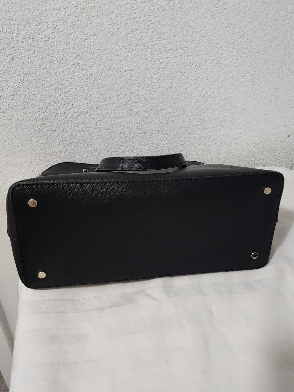 kate spade Black Saffiano Leather Satchel with Gold Hardware
